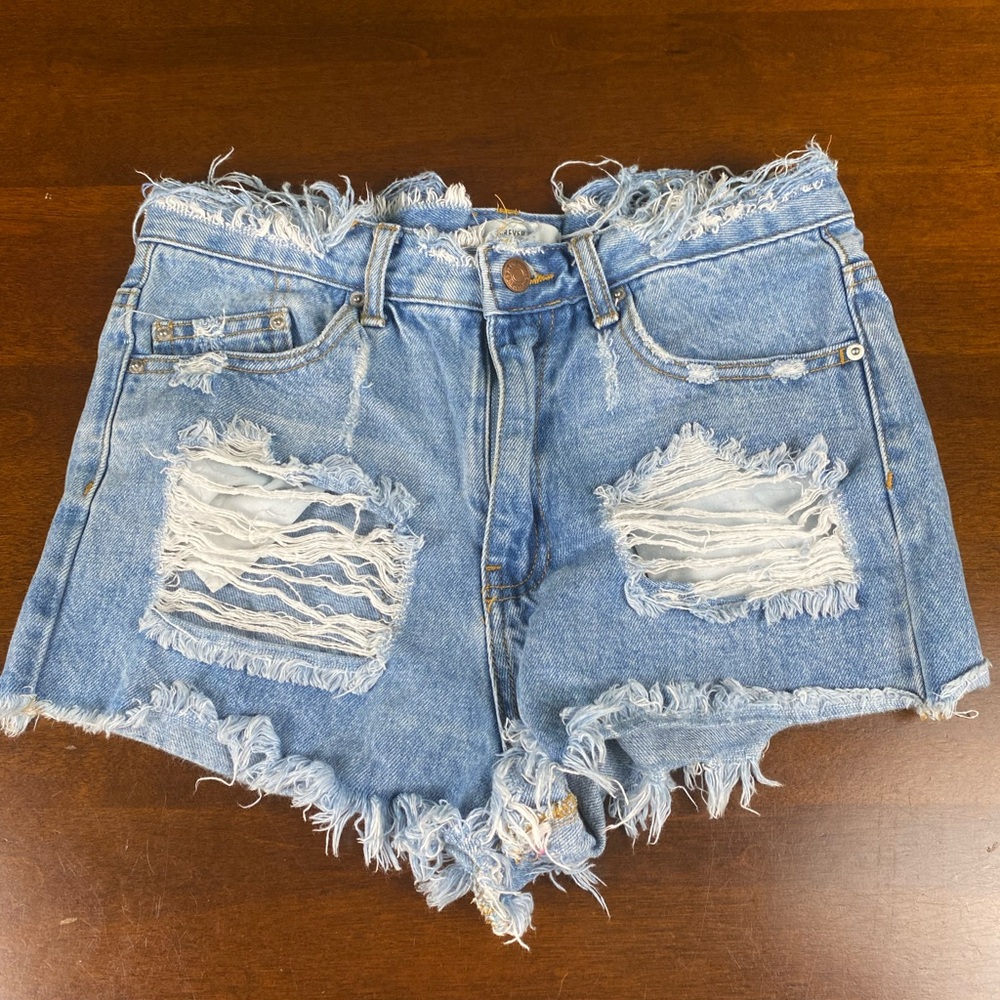 Distressed Denim Shorts